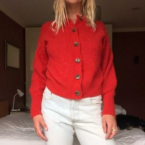 Everlane 100% Cashmere red cardigan